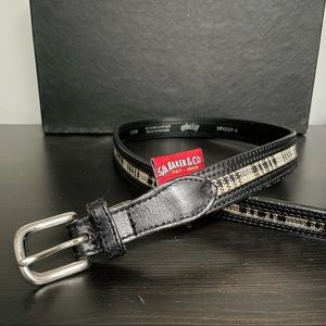 Baker & Co. 🖤 black & tan plaid leather belt